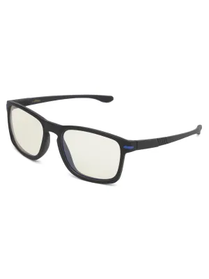 Intellilens | Zero Power Gaming Glasses | Blue Cut Computer Glasses | Anti Glare, Lightweight & Blocks Harmful Rays | UV Protection Specs | For Men & Women | Black | Square | Medium