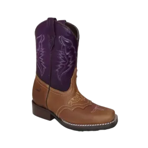 International M Kid's Brown Purple Western Boot