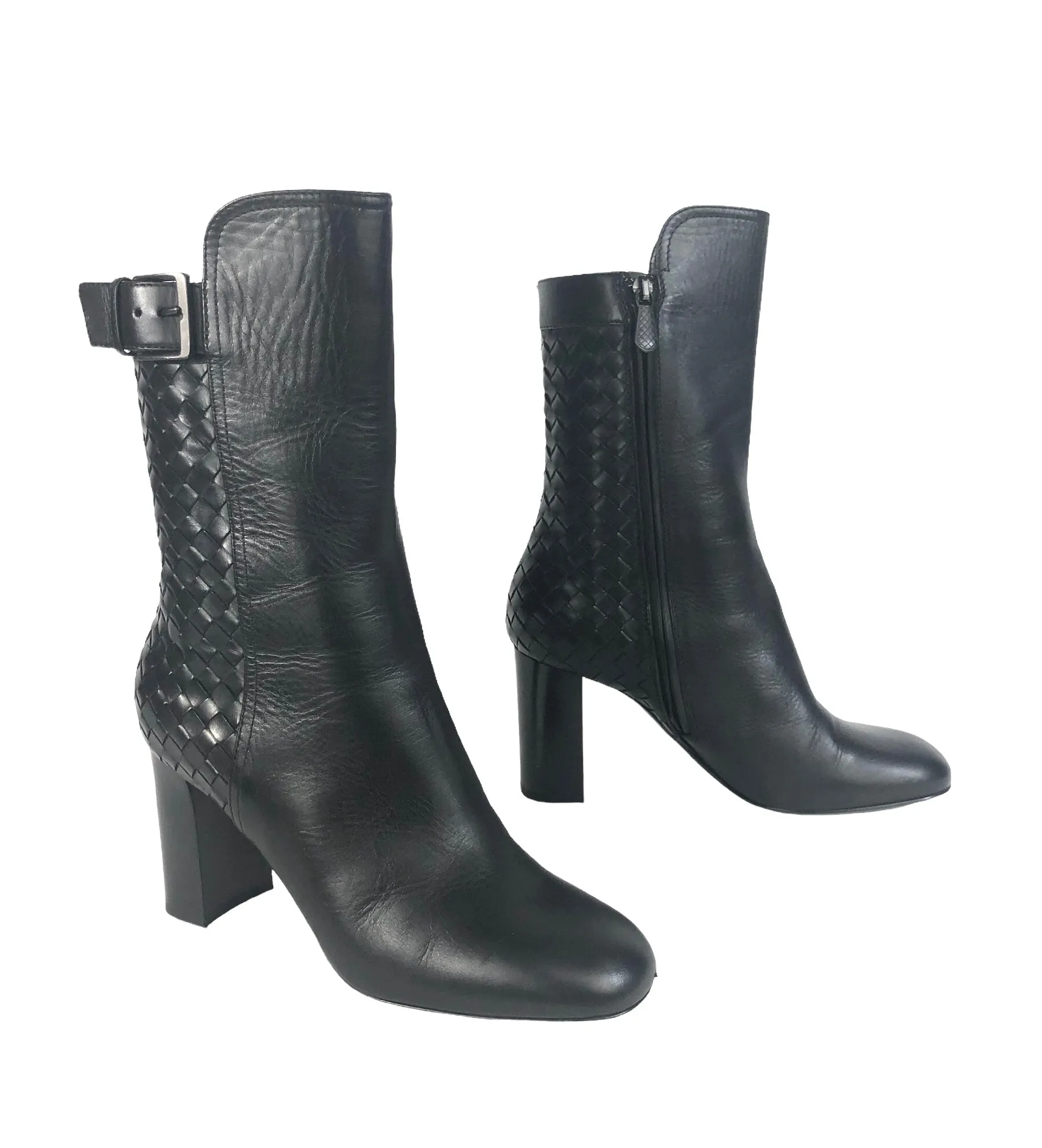 Intrecciato Leather Boots | Size US 8 - IT 38