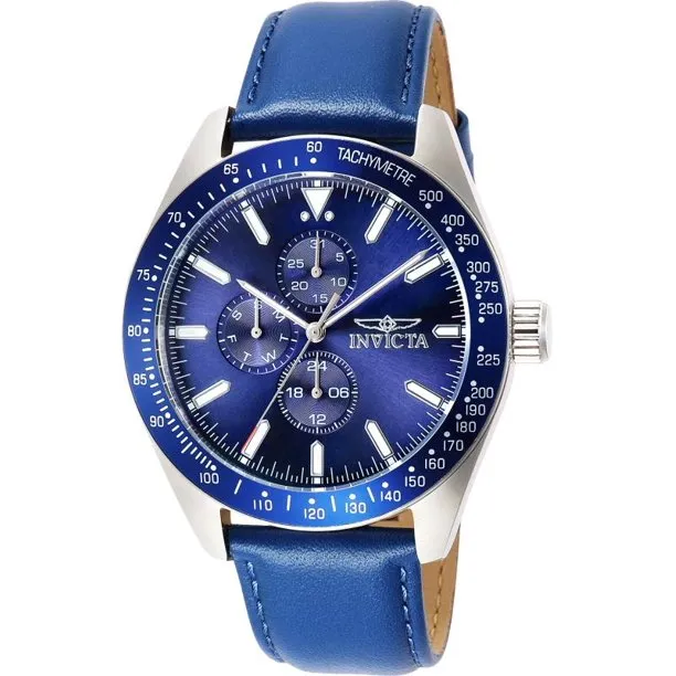 Invicta Men's Aviator Quartz Multifunction Blue Dial Watch