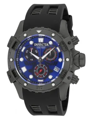 INVICTA Specialty Mens Watch - Gunmetal Tone - Chronograph - Silicone -Blue Dial