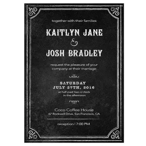 Invitation with Chalkboard Print Design