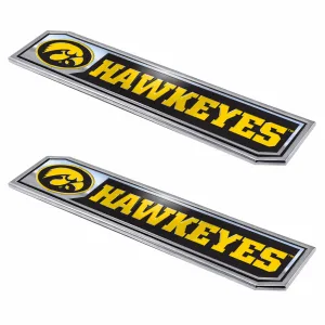 Iowa Hawkeyes 2 Piece Heavy Duty Aluminum Embossed Truck Emblem Set