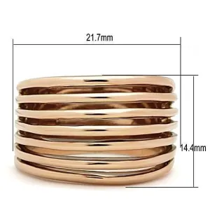 IP Rose Gold(Ion Plating) Stainless Steel Ring with No Stone for Women Style TK1414