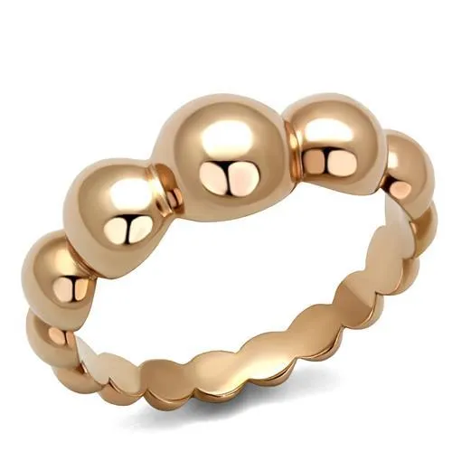 IP Rose Gold(Ion Plating) Stainless Steel Ring with No Stone for Women Style TK2967