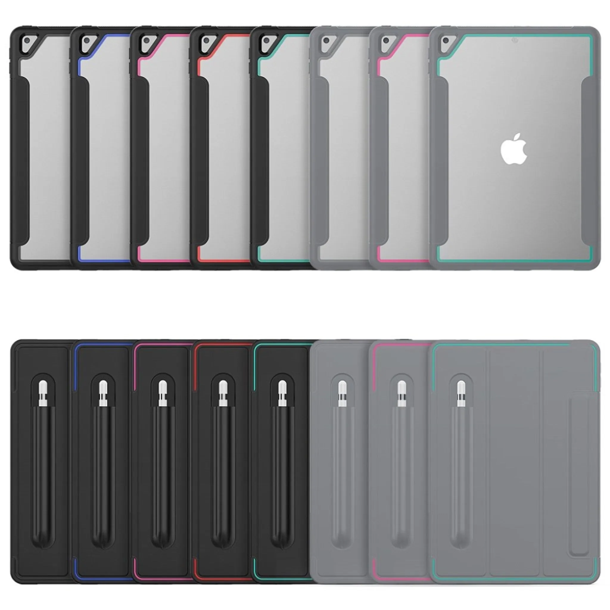 iPad 10.2 (2019) elegant tri-fold case - Grey / Rose