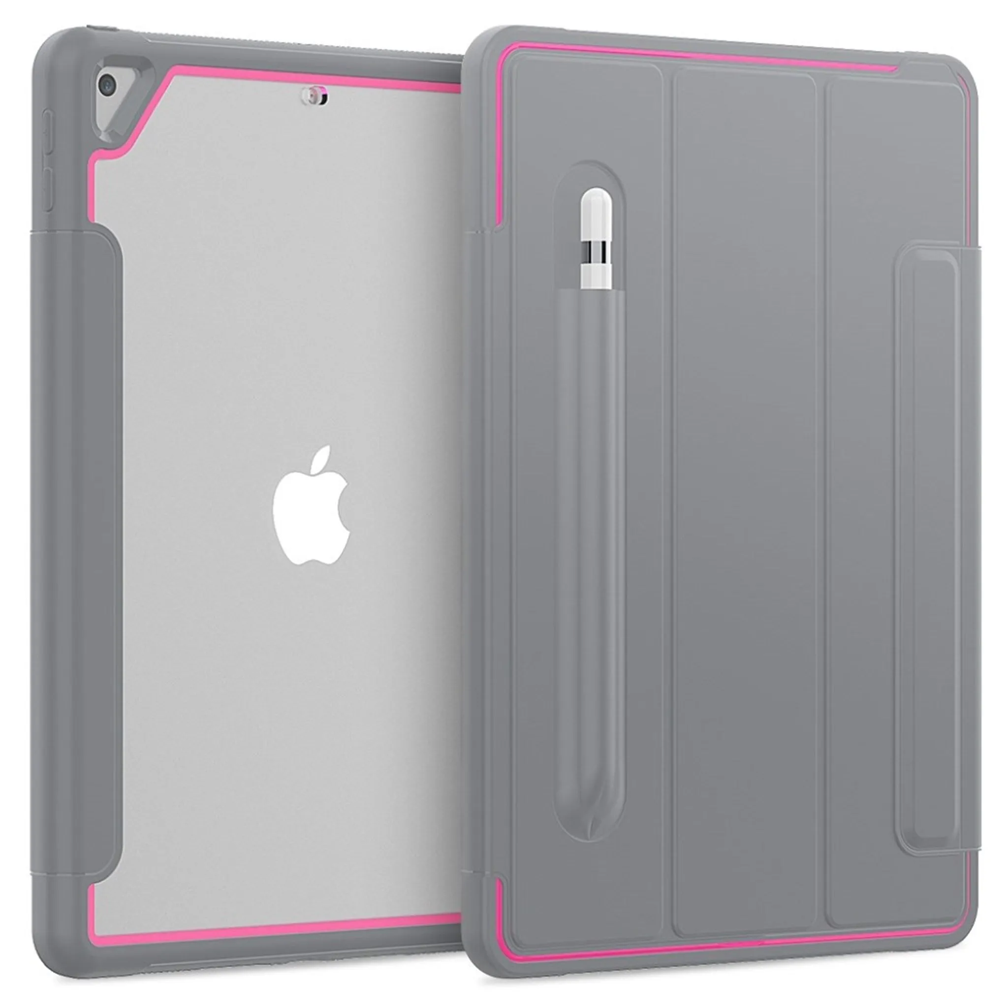 iPad 10.2 (2019) elegant tri-fold case - Grey / Rose