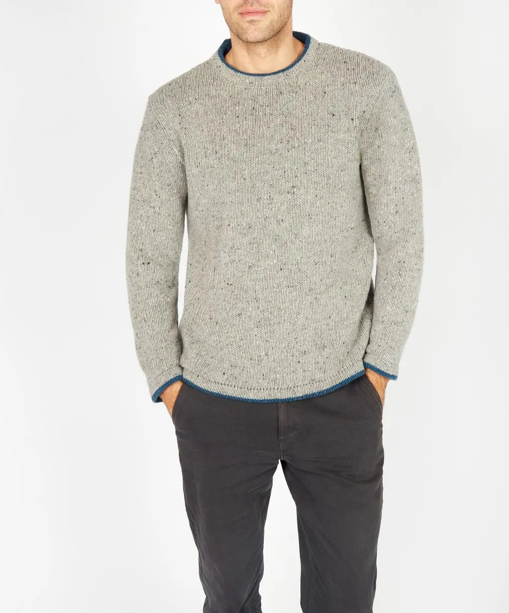 IRELANDS EYE ROUNDSTONE SWEATER - LIGHT GREY