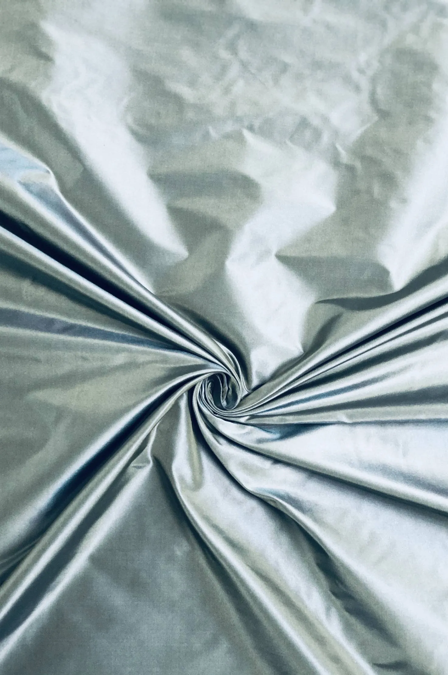 Iridescent Blue Mist/Artisan’s Gold Taffeta Silk Fabric