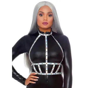 Iridescent Studded Vinyl Body Harness