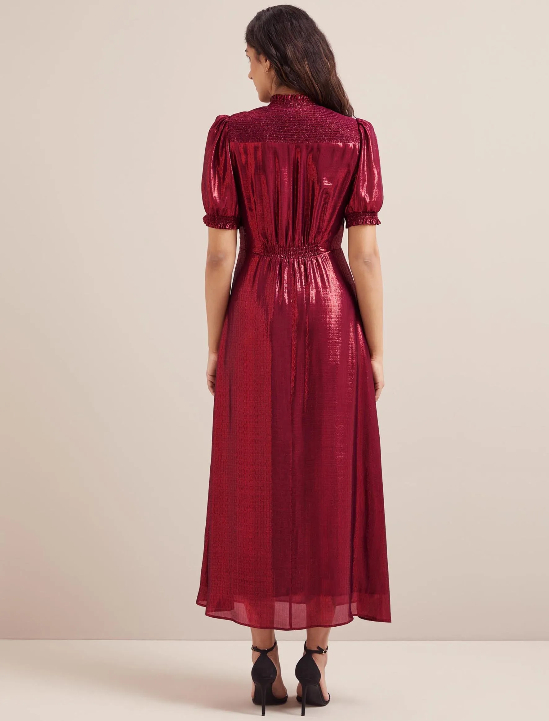 Irina Silk Blend Bias Cut Maxi Dress - Burgundy