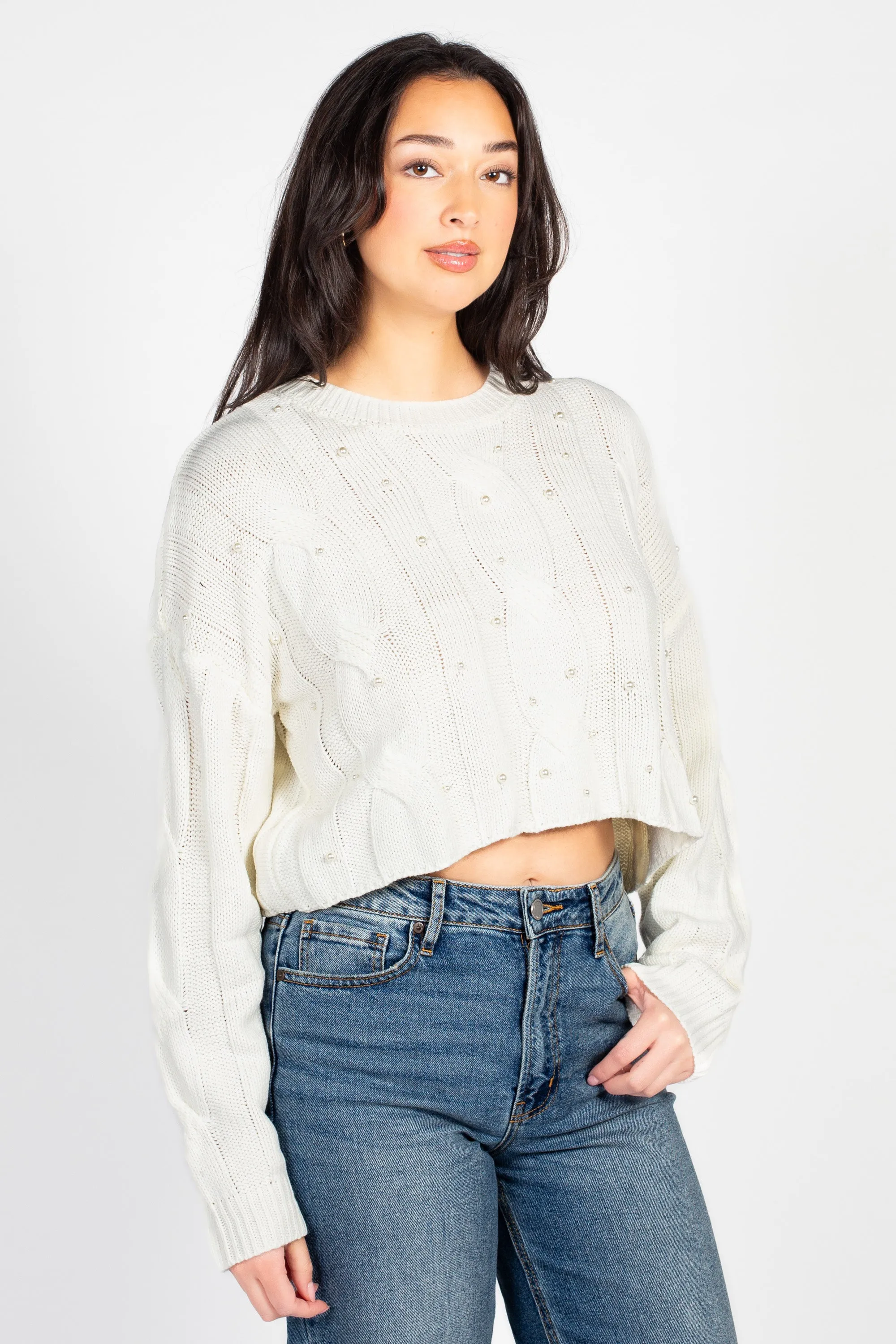 Iris Pearl Embellished Sweater