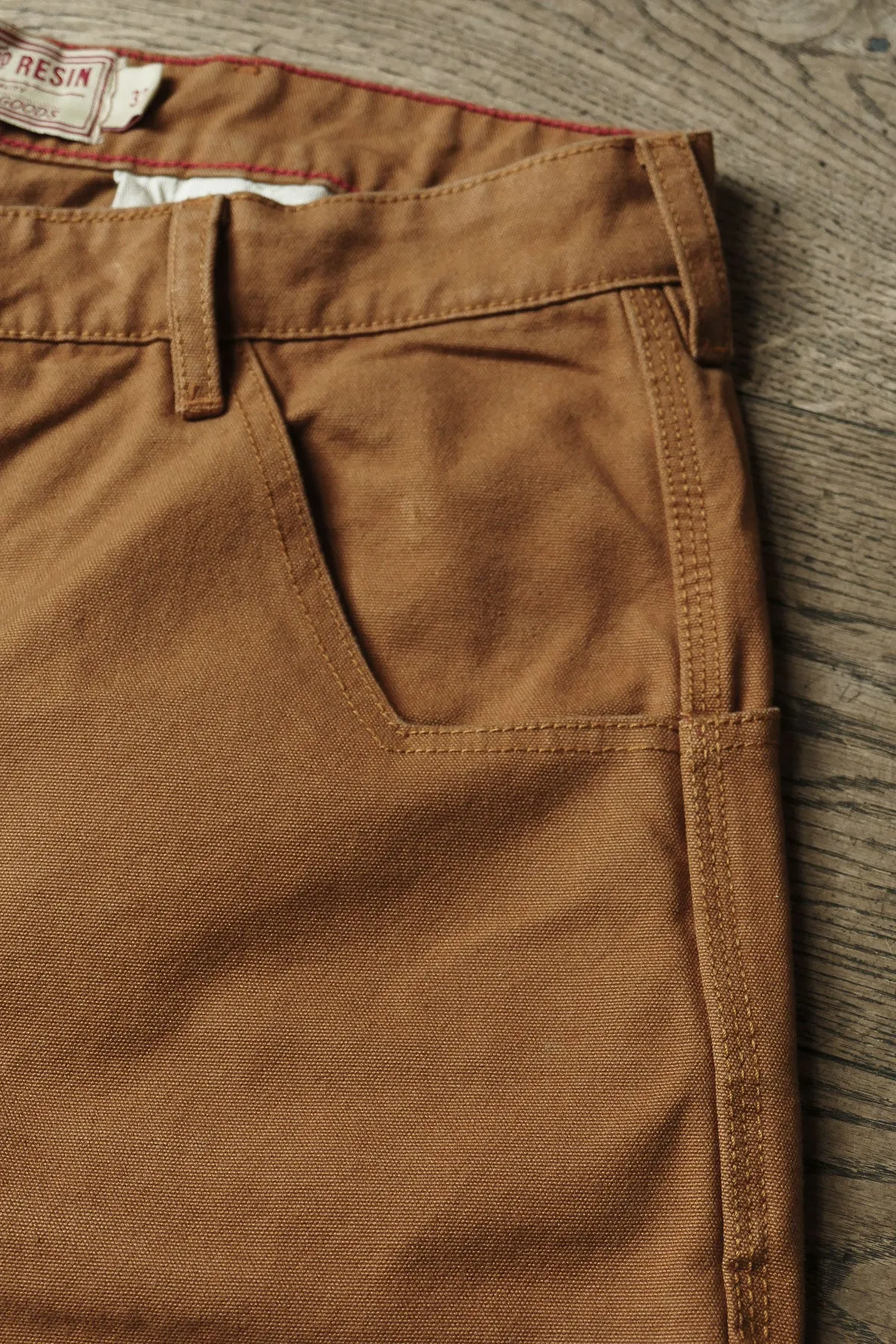 Iron And Resin - Nomad Utility Canvas Shorts in Cognac