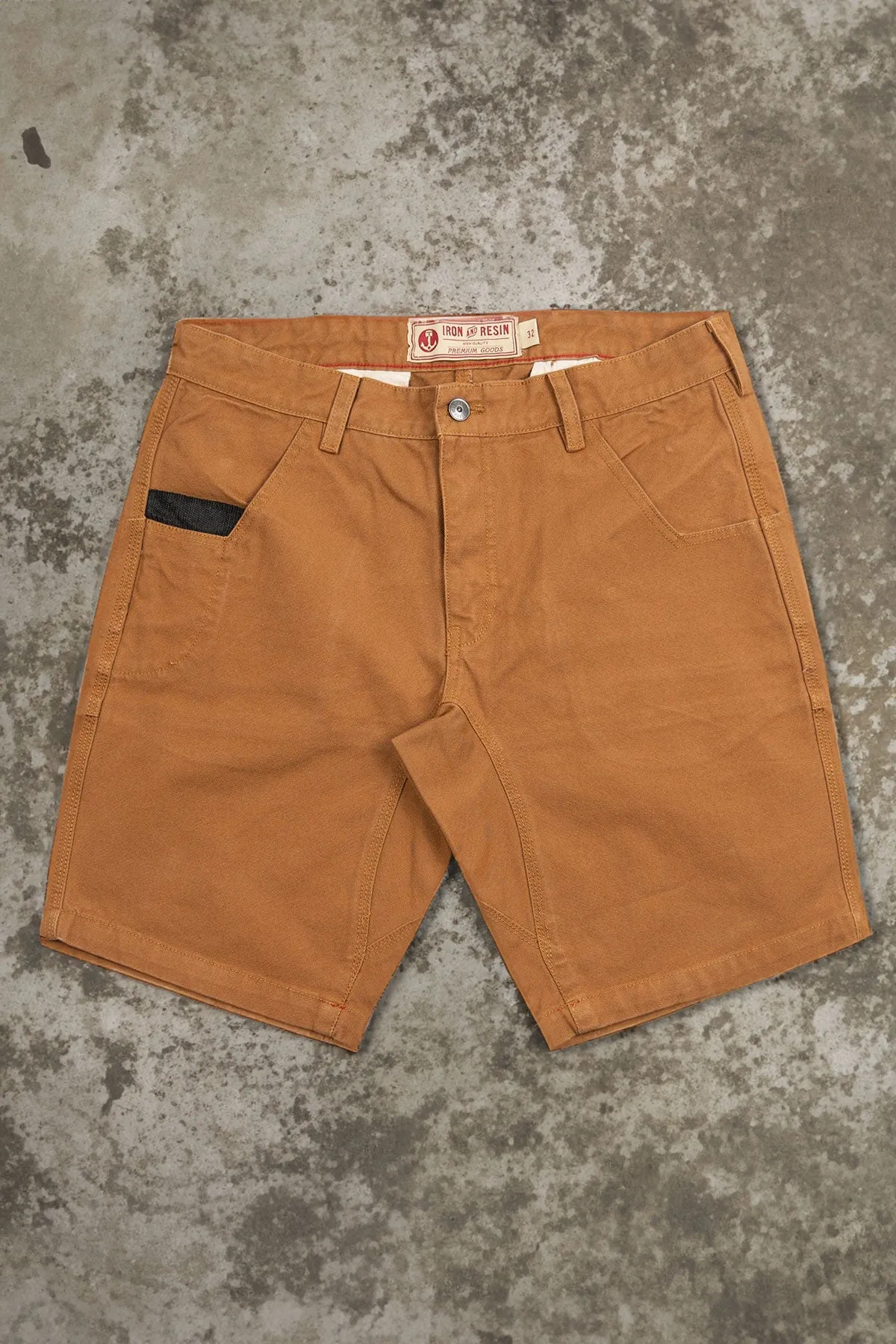 Iron And Resin - Nomad Utility Canvas Shorts in Cognac