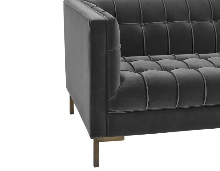 Isaac Channel Stitched Velvet Sofa