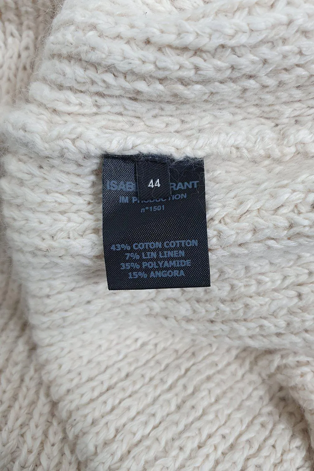 ISABEL MARANT Cotton Blend Crew Neck Cream Jumper (IT 44)