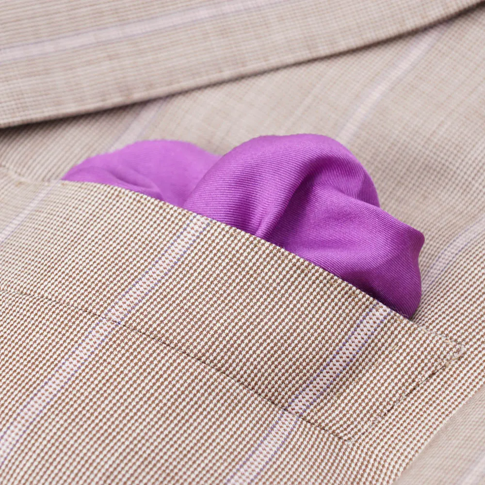 Isaia Light Brown and Lavender Striped Suit