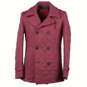 Isaia Quilted Wool and Silk Pea Coat