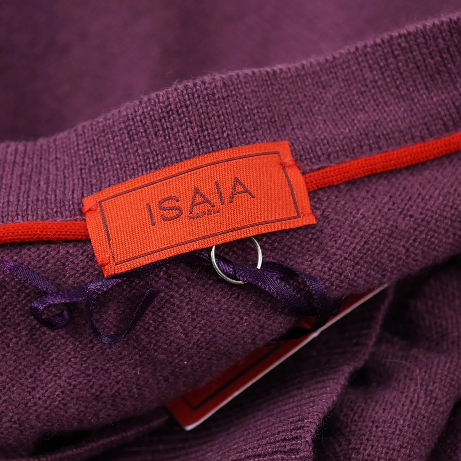 Isaia Slim-Fit Cashmere Sweater with Suede Elbow Patches