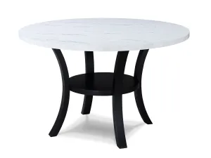 Isla - Round Dining Table - White / Black