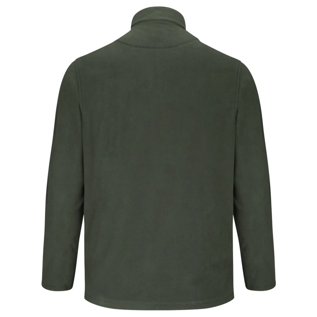 Islander 1/4 Zip Micro Fleece Shirt - Dark Olive by Hoggs of Fife