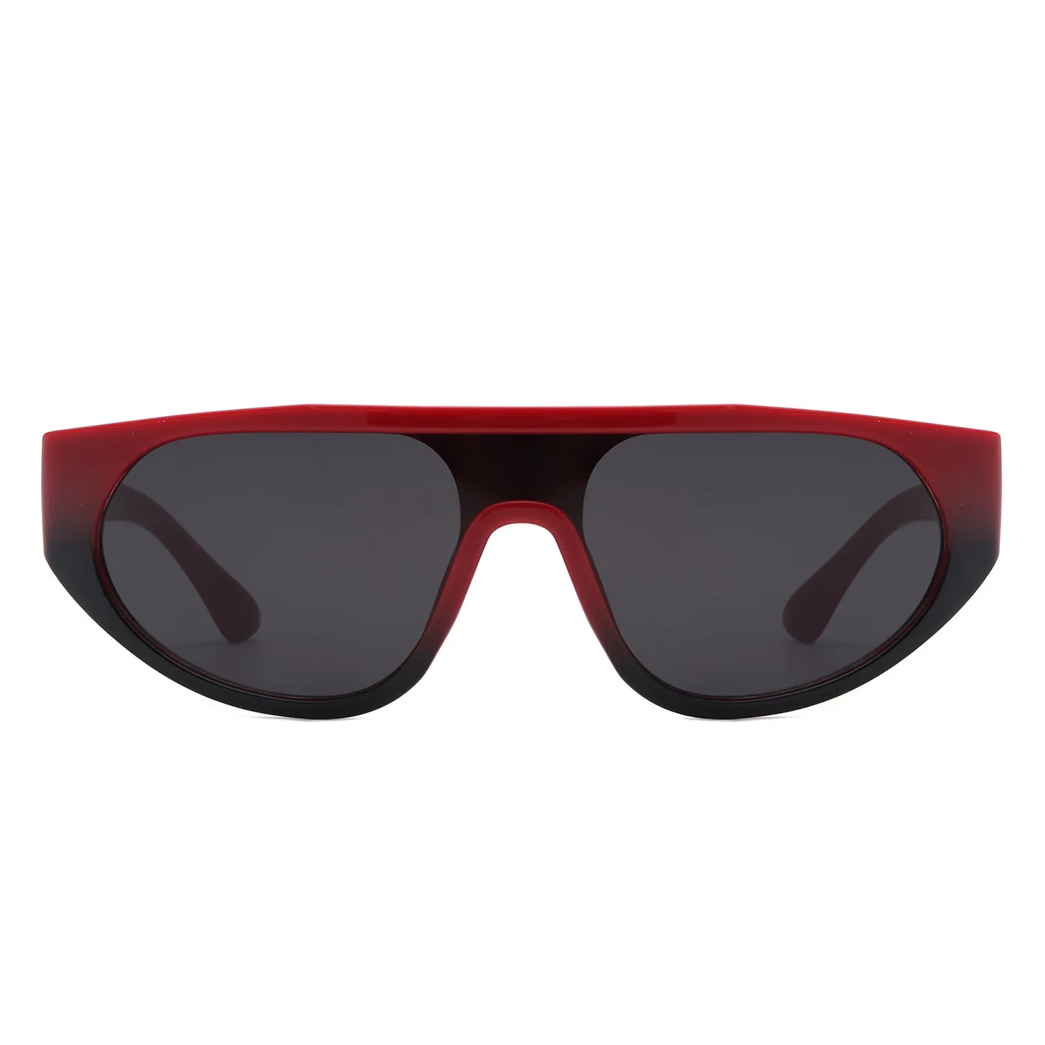 Isolde - Retro Round Flat Top Fashion Sunglasses