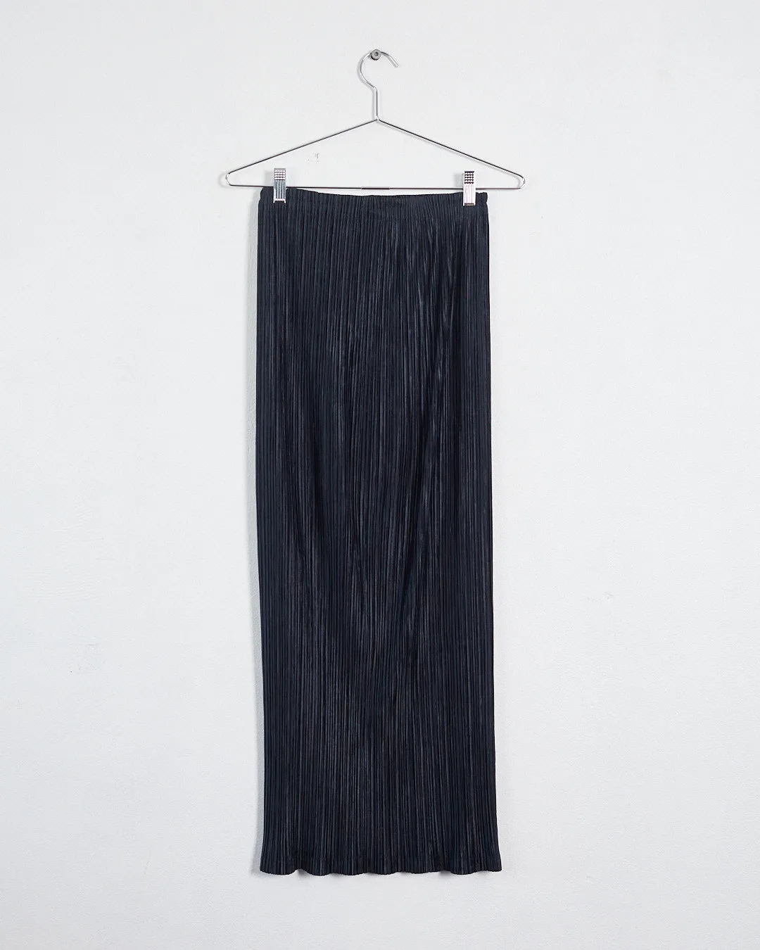 Issey Miyake plissé maxi skirt, midnight blue, M