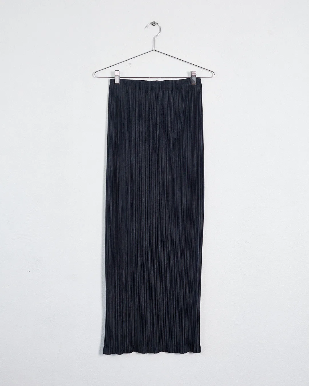 Issey Miyake plissé maxi skirt, midnight blue, M