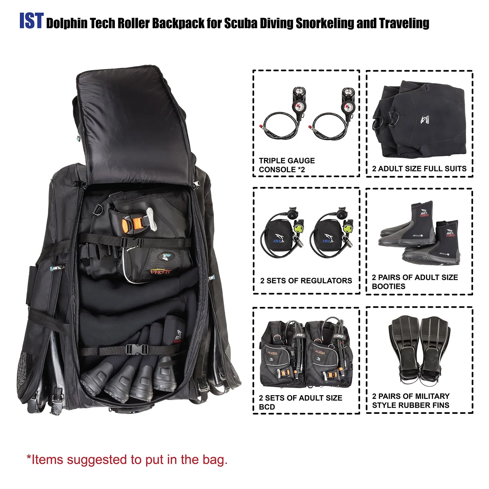 IST BG-03 HEAVY DUTY ROLLER BAG & BACKPACK