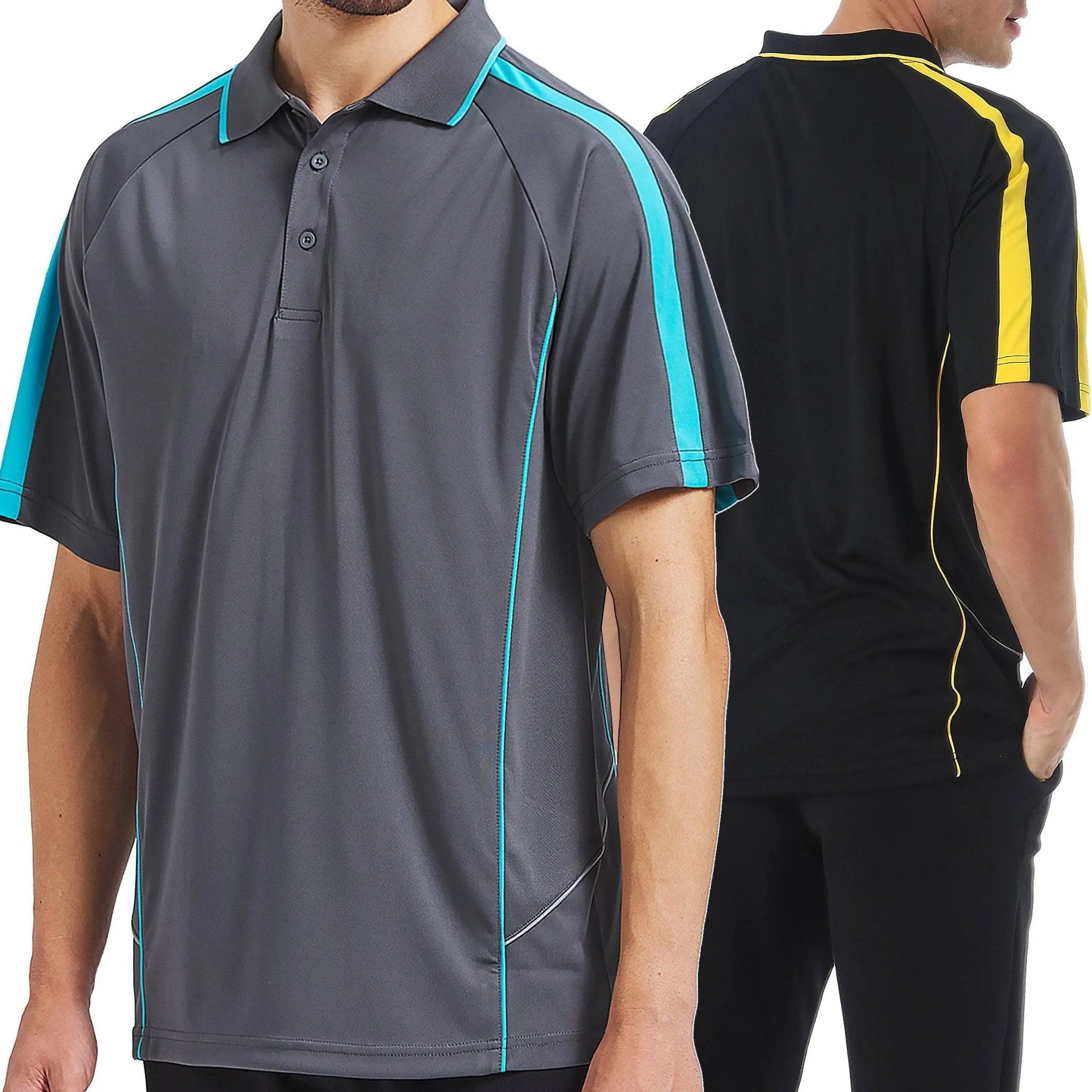 ISUSI Flow Mens Polo Shirts, Short Sleeve