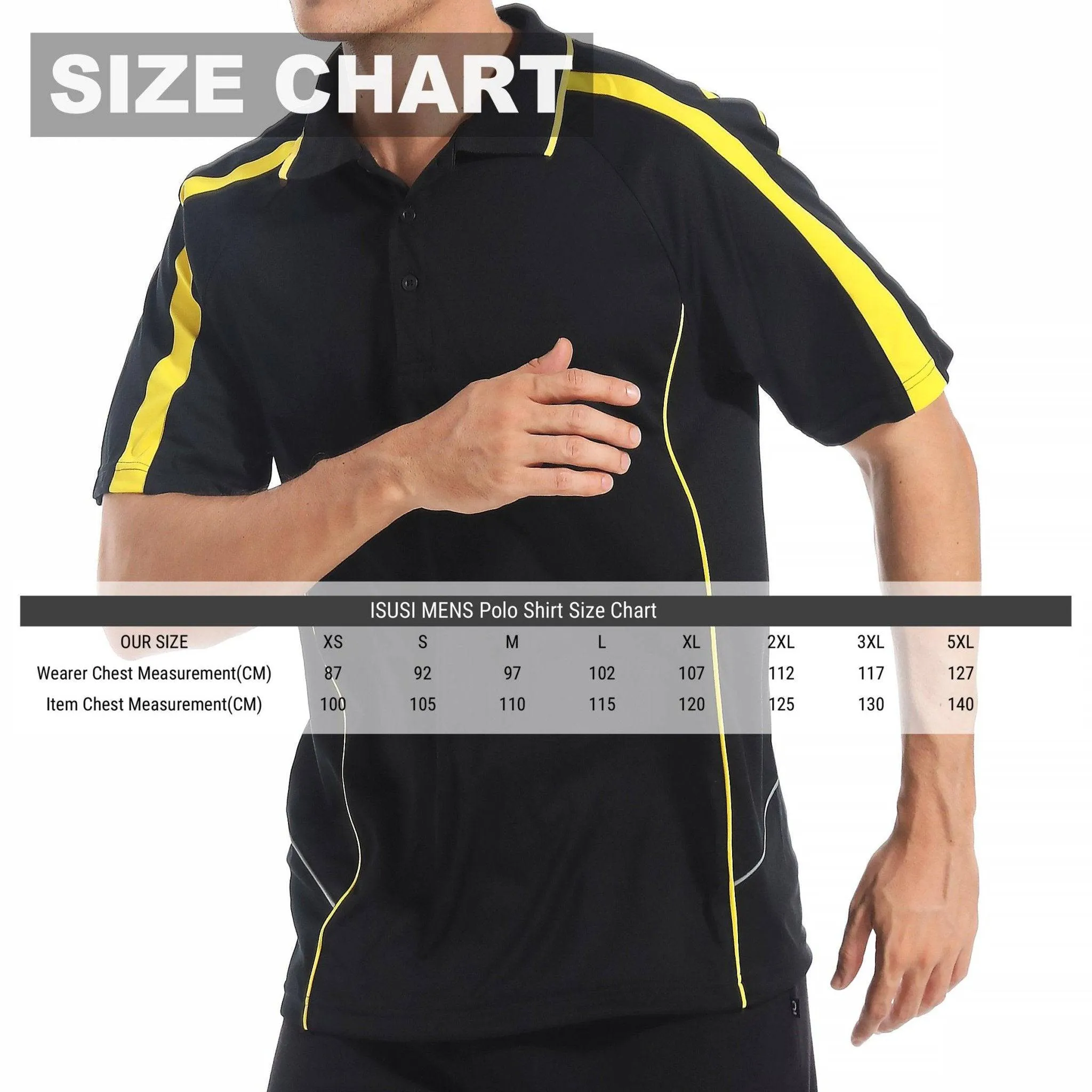 ISUSI Flow Mens Polo Shirts, Short Sleeve