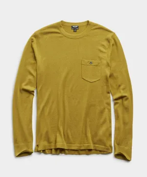 Italian Cashmere Pocket T-Shirt in Guacamole