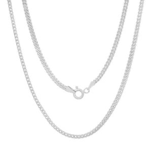 Italian Sterling Silver Box Franco Chain Necklace