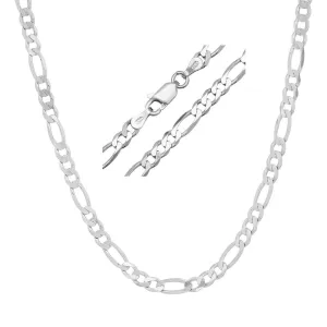 Italian Sterling Silver Figaro Chain Necklace