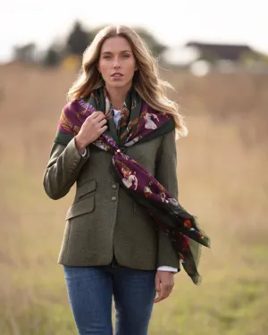 It’s A Dogs Life Hunter Green & Oxblood Red Wool Silk Shawl