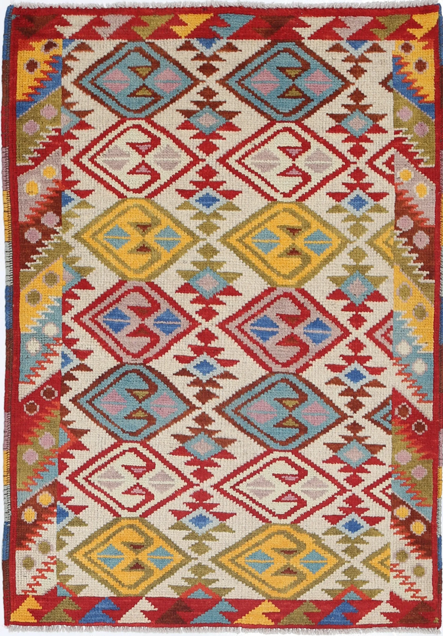 Ivory Baluch Revival Hand Knotted Rug