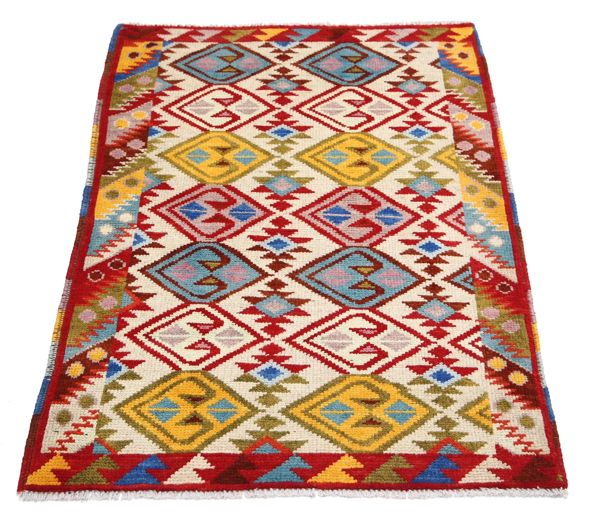 Ivory Baluch Revival Hand Knotted Rug