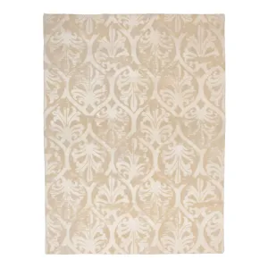 Ivory Contemporary Wool Bamboo Silk Blend Rug - 8'10" x 11'10"