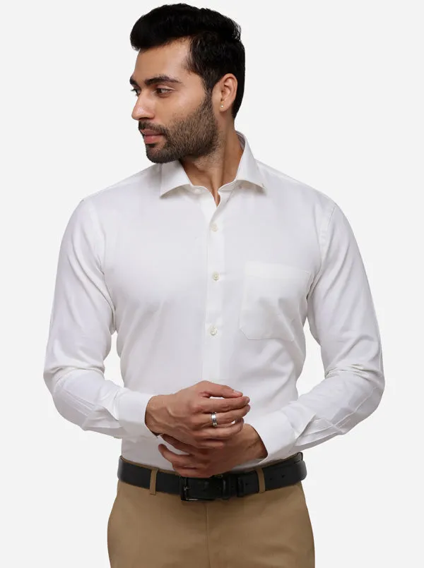 Ivory Dobby Slim Fit Formal Shirt | Metal