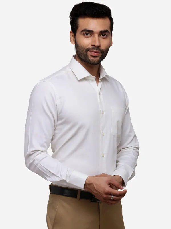 Ivory Dobby Slim Fit Formal Shirt | Metal