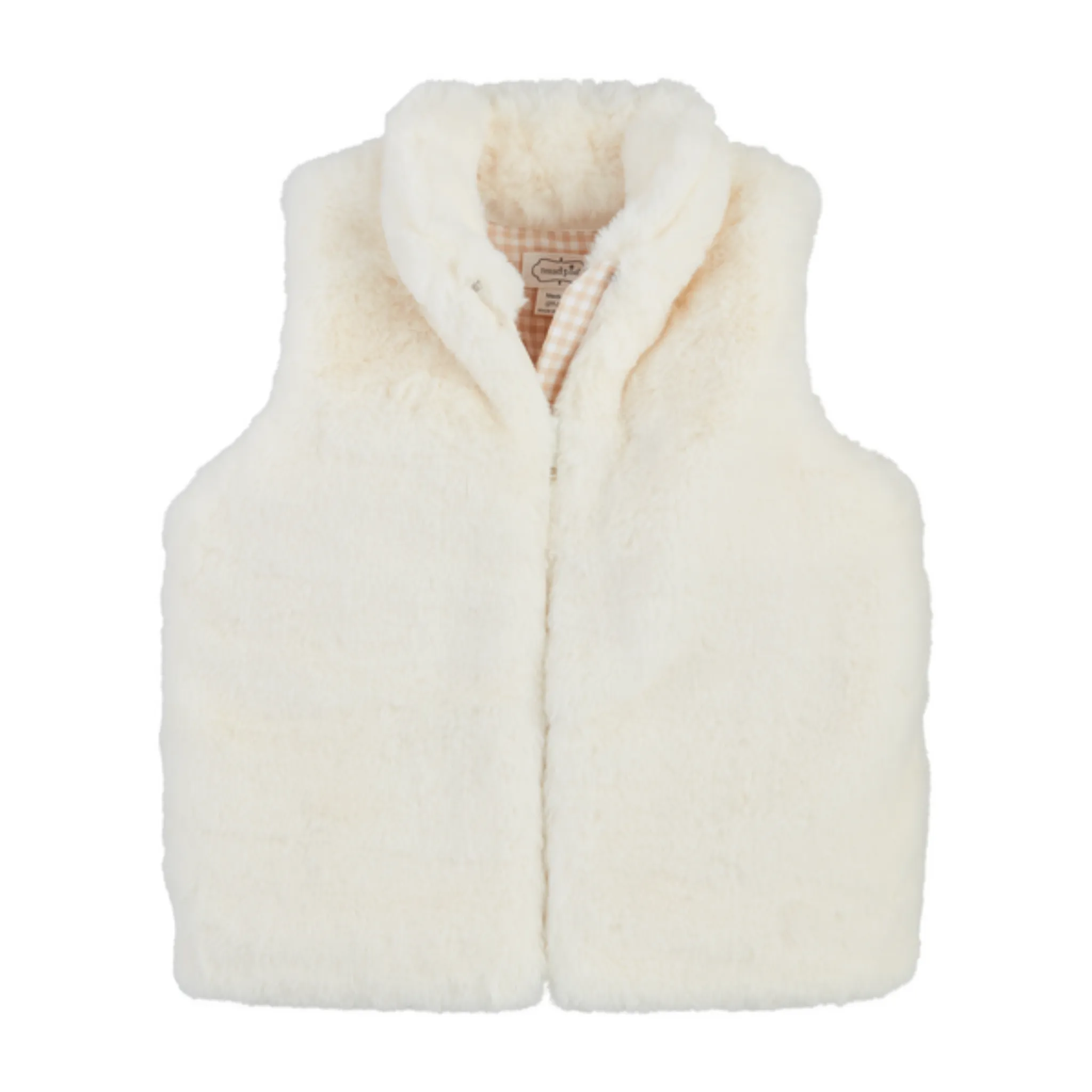 Ivory Faux Fur Zip Vest