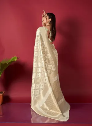 Ivory Saree in Linen