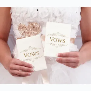 Ivory Satin Wedding Ceremony Vows Books (Set of 2 )