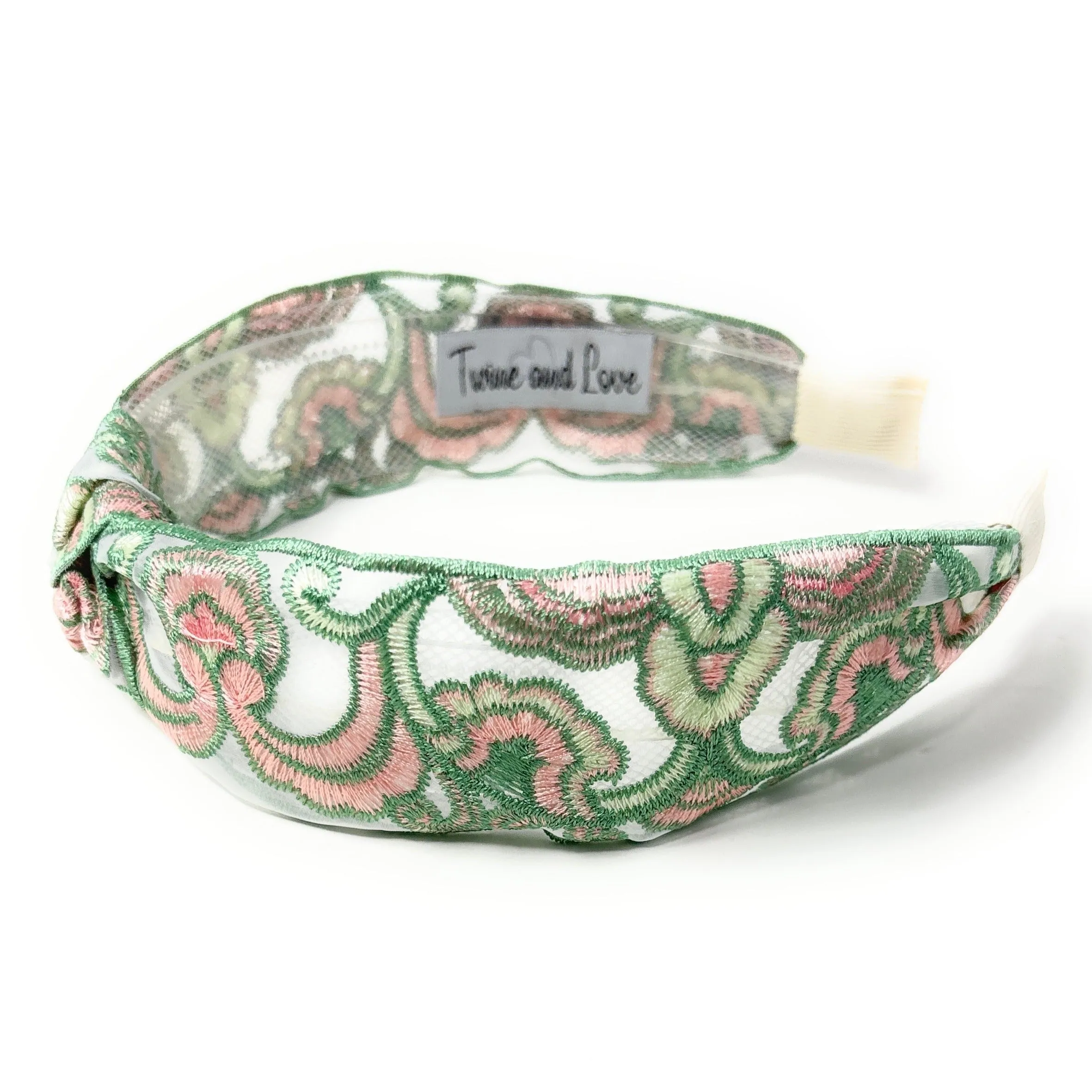 Ivy Embroidered Sheer Knot Headband