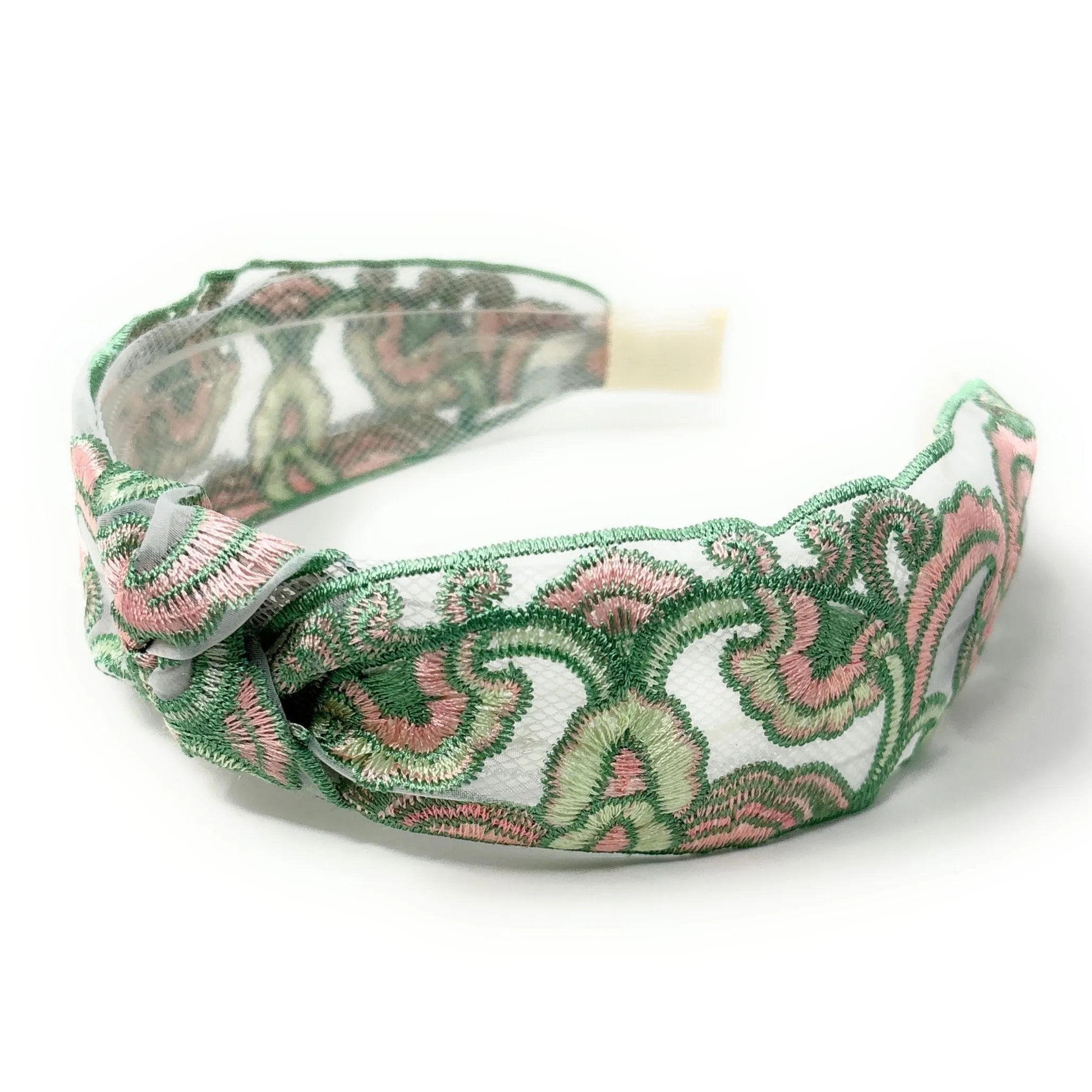 Ivy Embroidered Sheer Knot Headband