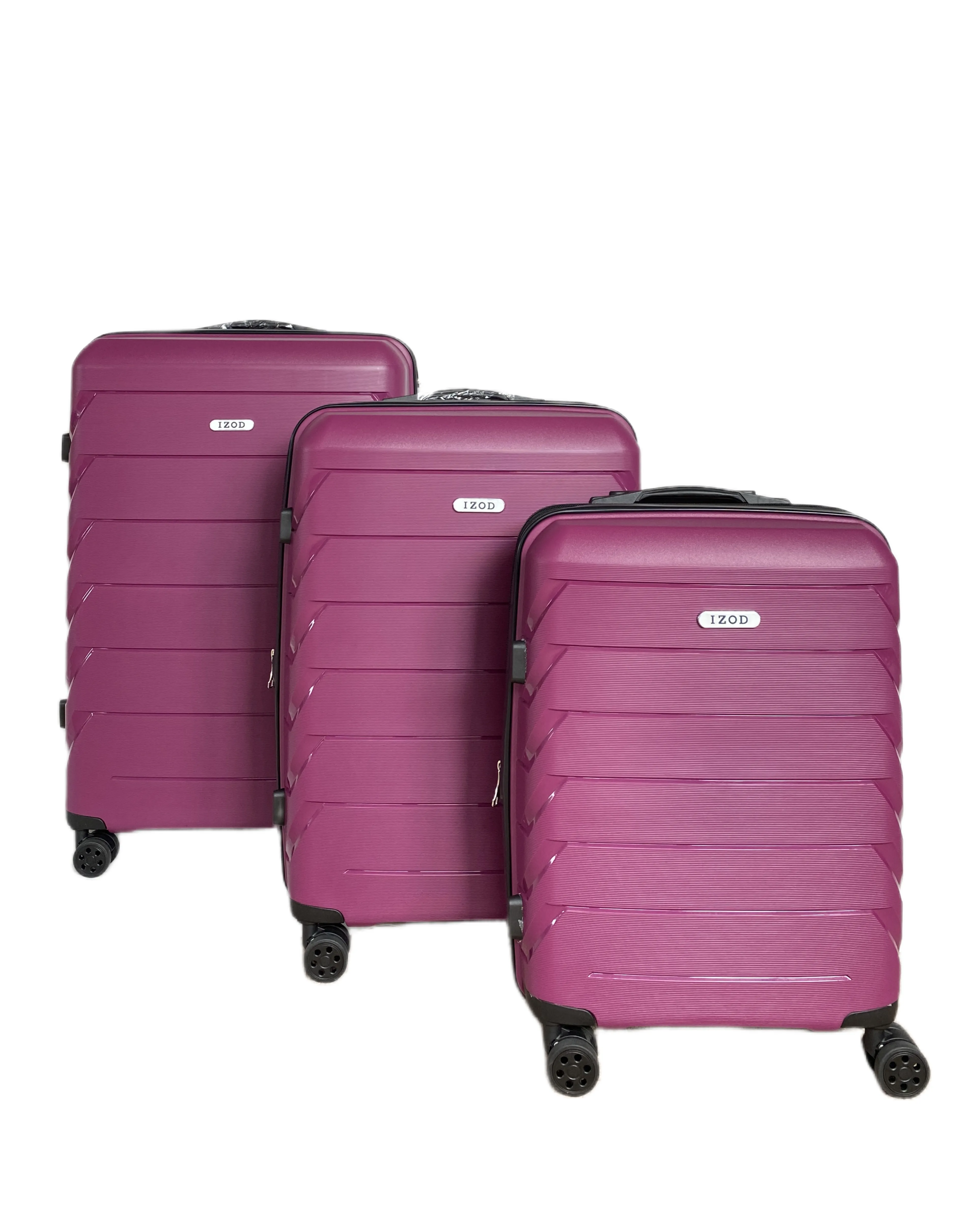 IZOD Ashley Polycarbonate Hard shell Expandable Lightweight 360 Dual Spinning Wheels Combo Lock 28", 24", 20" 3 Piece Luggage Set