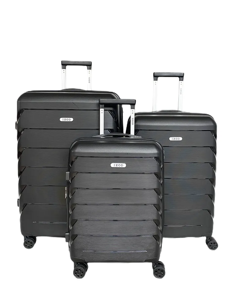 IZOD Ashley Polycarbonate Hard shell Expandable Lightweight 360 Dual Spinning Wheels Combo Lock 28", 24", 20" 3 Piece Luggage Set