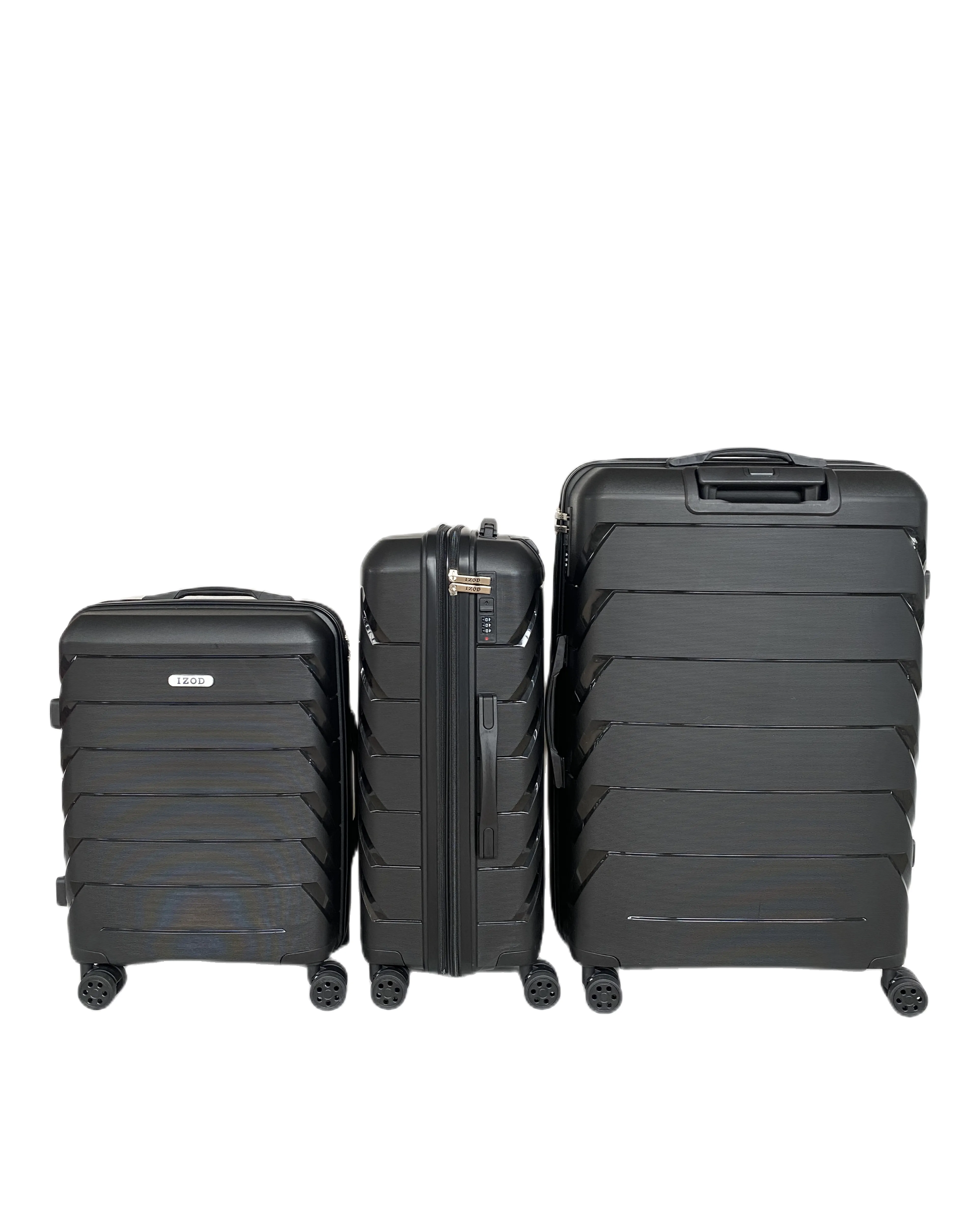 IZOD Ashley Polycarbonate Hard shell Expandable Lightweight 360 Dual Spinning Wheels Combo Lock 28", 24", 20" 3 Piece Luggage Set