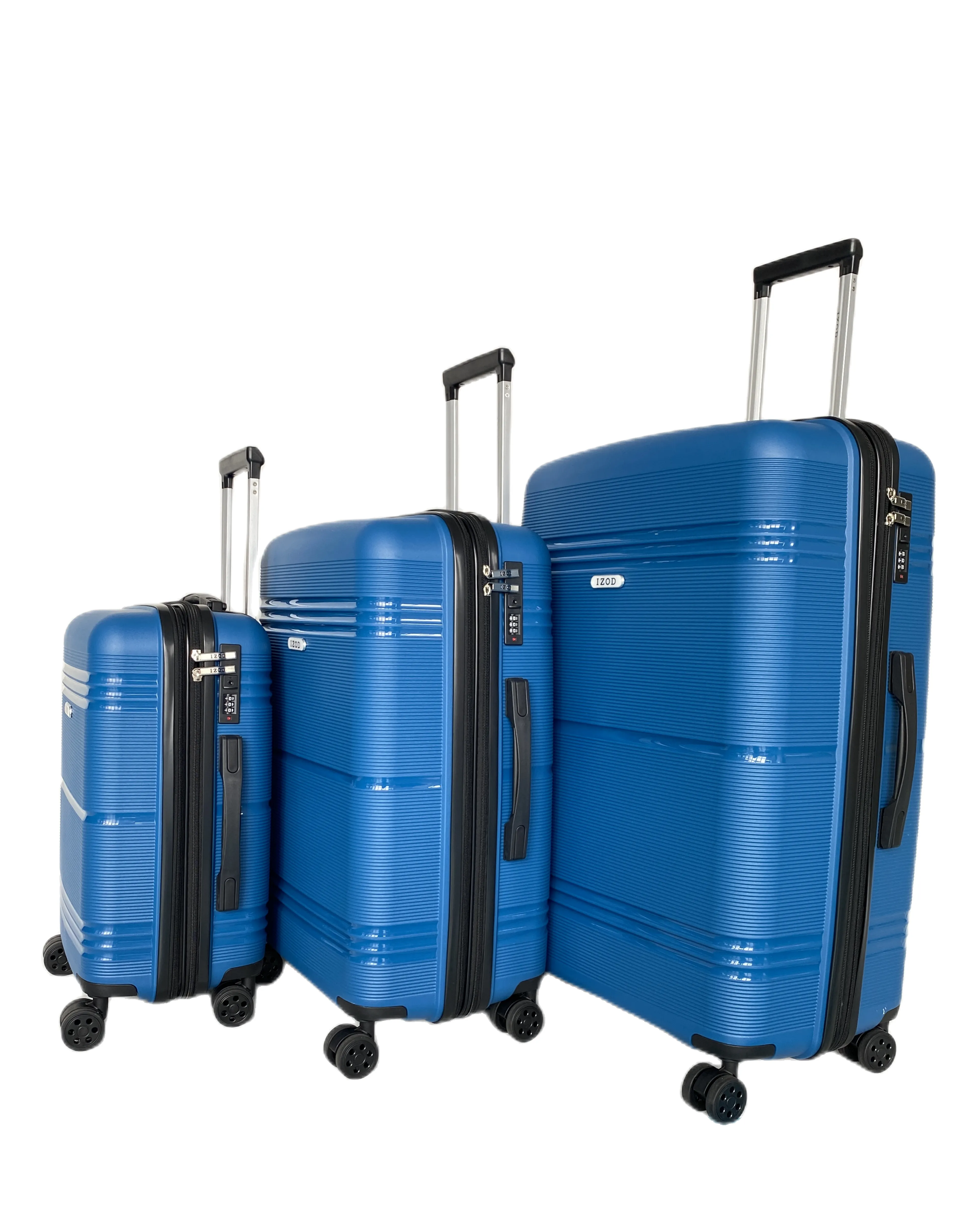 IZOD Legna Polycarbonate Hard shell Expandable Lightweight 360 Dual Spinning Wheels Combo Lock 28", 24", 20" 3 Piece Luggage Set