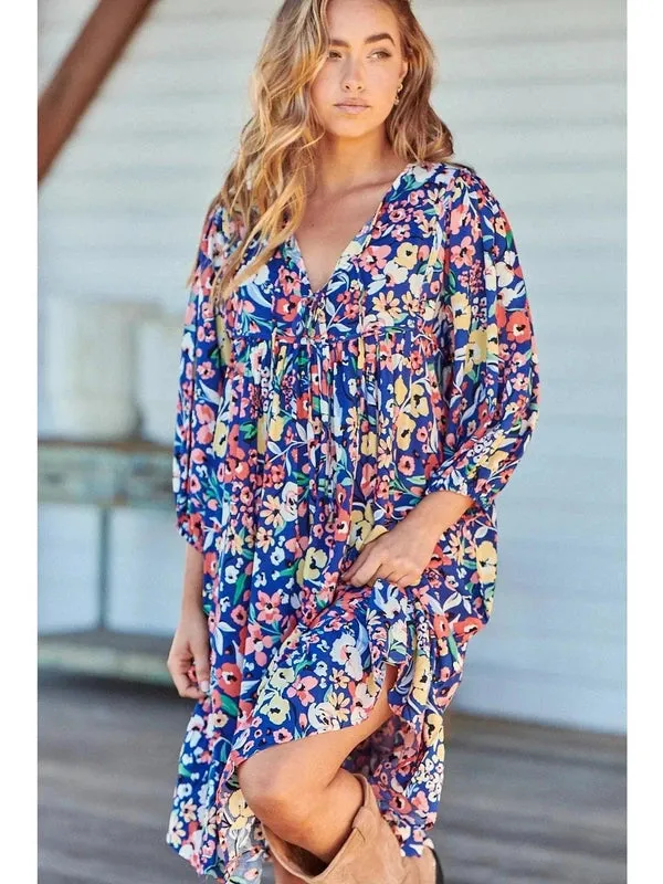 JAASE Carnation Print French Mini Dress